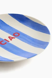 Porcelain Medium Plate with Text Motif