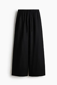 Wide-Leg Linen-Blend Pants