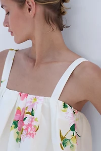 Bubble-Hem Crop Top