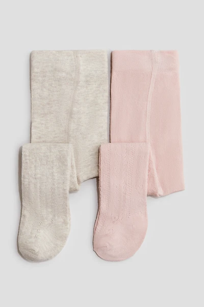 Lot de 2 collants en maille texturée