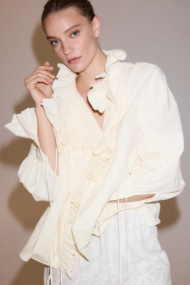 Ruffled Cotton Blouse