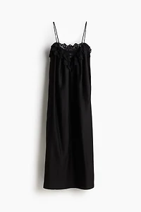 Lace-Trimmed Slip Dress