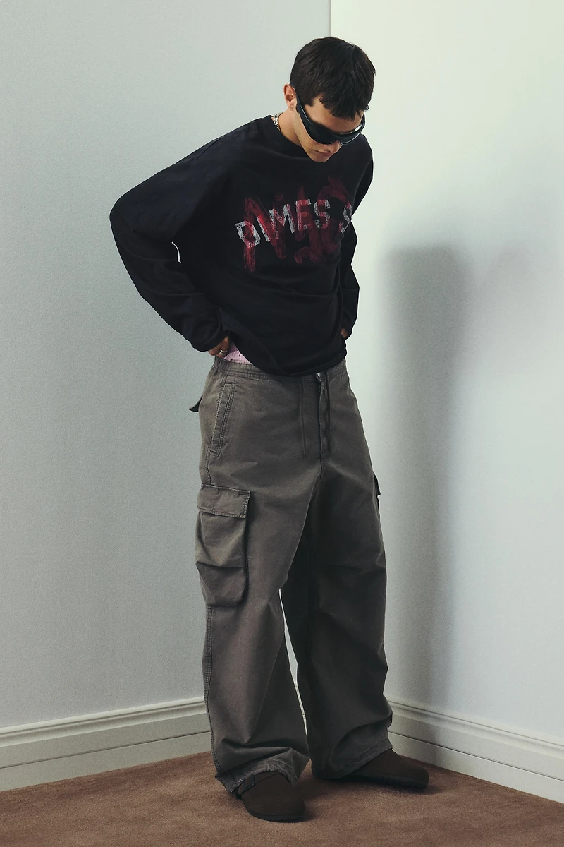 Oversized-Fit Long-Sleeved Jersey Shirt