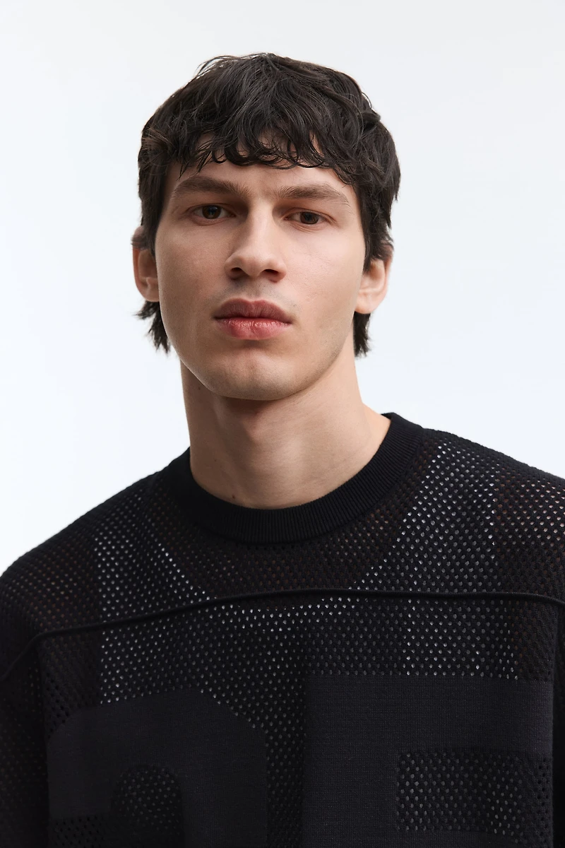 Relaxed-Fit Boxy Mesh T-Shirt