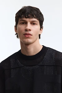 Relaxed-Fit Boxy Mesh T-Shirt