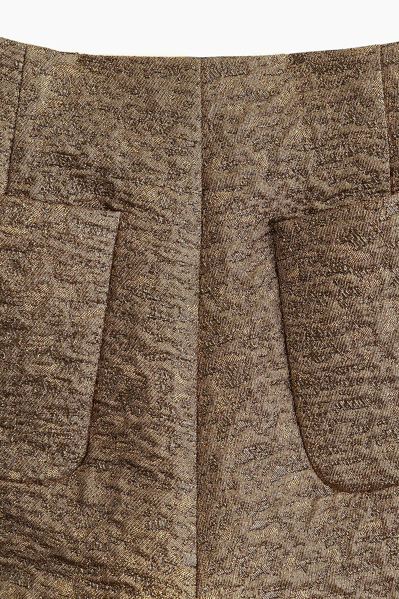 Shimmery Jacquard-Weave Mini Shorts
