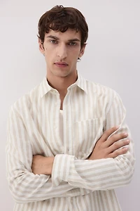 Regular-Fit Linen-Blend Shirt