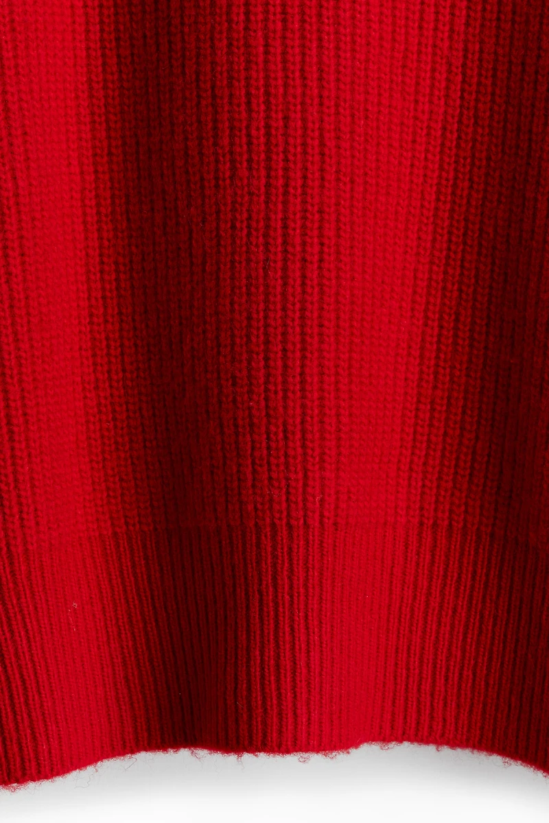 Shoulder-Pad Mock Turtleneck Sweater