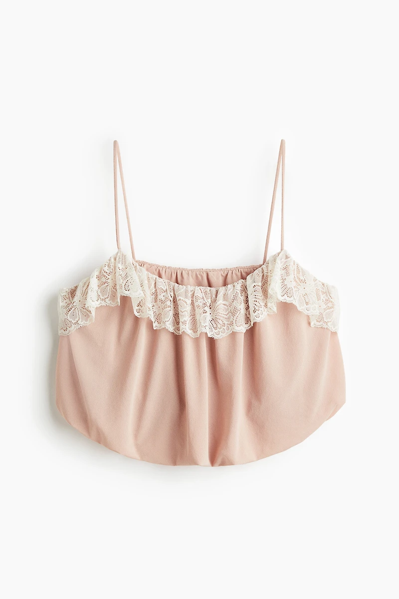 Bubble-Hem Strappy Top