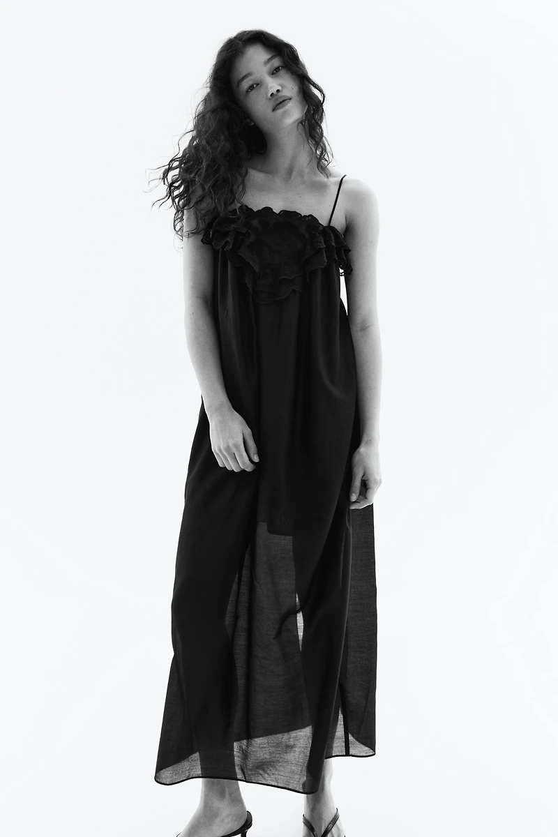 Lace-Trimmed Slip Dress