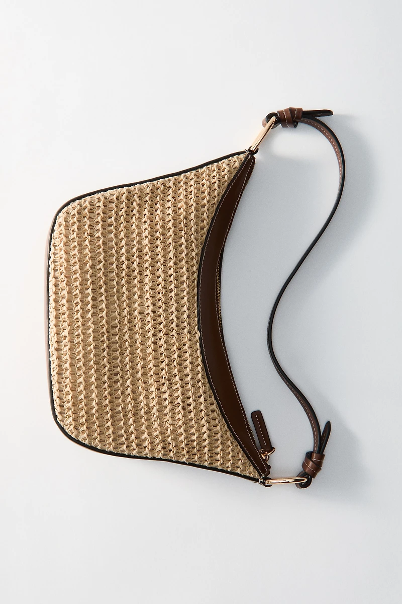 Sac à bandoulière avec détails en paille