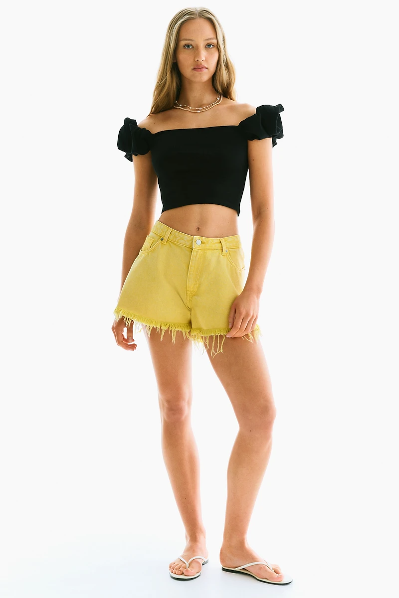 Puff-Sleeved Off-the-Shoulder Top