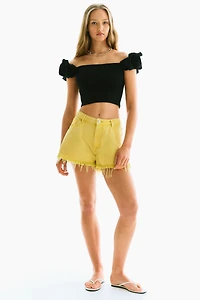 Puff-Sleeved Off-the-Shoulder Top