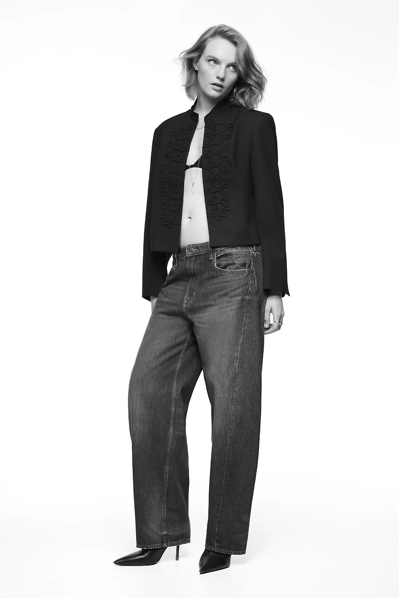 Barrel-Leg Regular-Waist Jeans