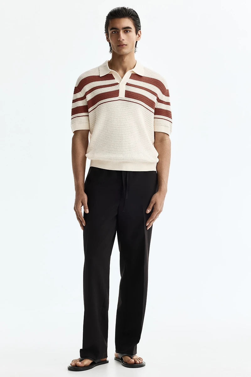 Polo classique en tricot pointelle