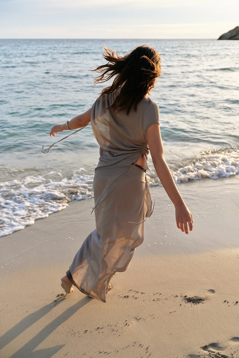 Asymmetric Knit Skirt