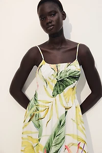 Smocked-Detail Poplin Dress