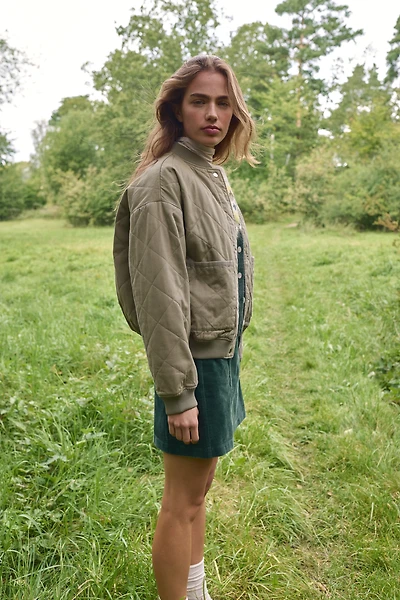 Quilted Bomber Jacket