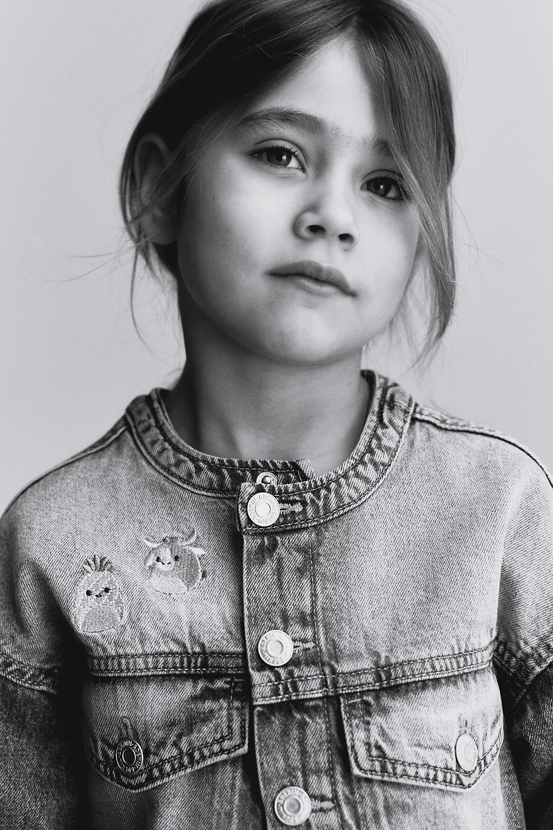 Embroidered-Motif Denim Jacket