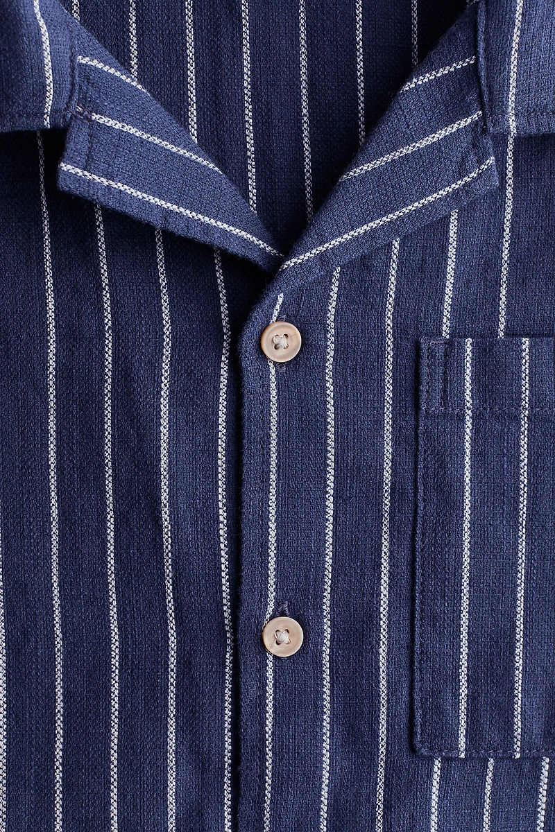 Chemise en coton à col cubain