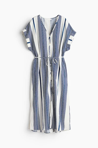 Button-front Crêpe Dress