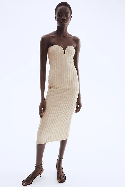Textured Jersey Bandeau Dress