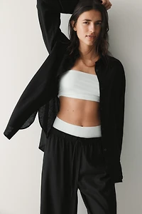 Oversized Linen-Blend Shirt