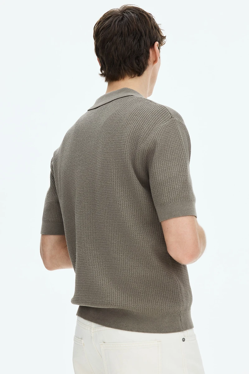 Polo coupe classique en tricot torsadé