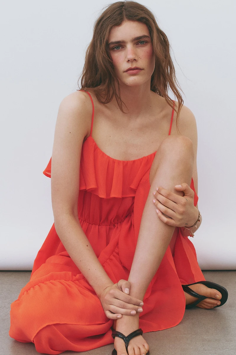 Flounced Strappy Dress