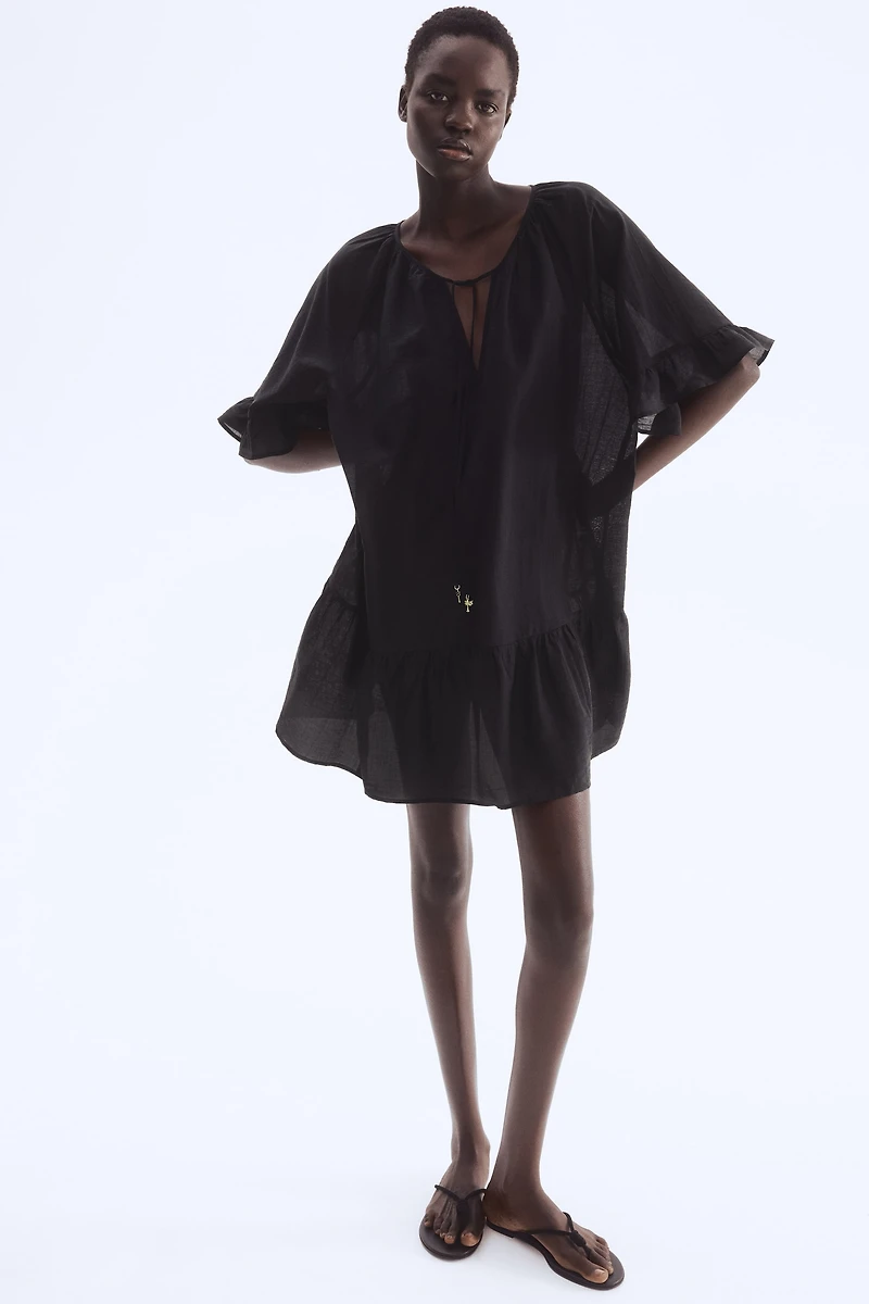 Tie-Detail Tunic Dress