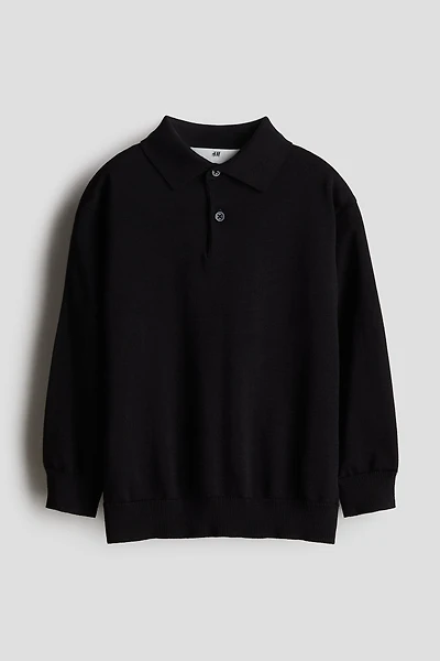Fine-Knit Polo Shirt