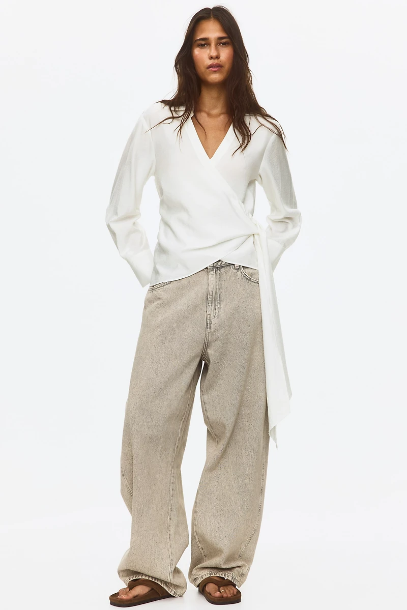 Chemise croisée en viscose mélangée