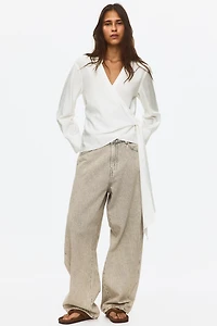 Chemise croisée en viscose mélangée