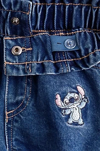 Short en denim avec motifs