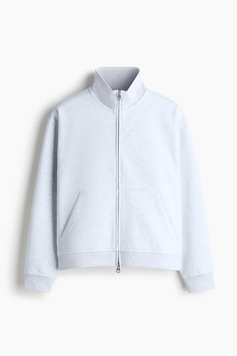 Loose-Fit Boxy Sweatshirt Jacket