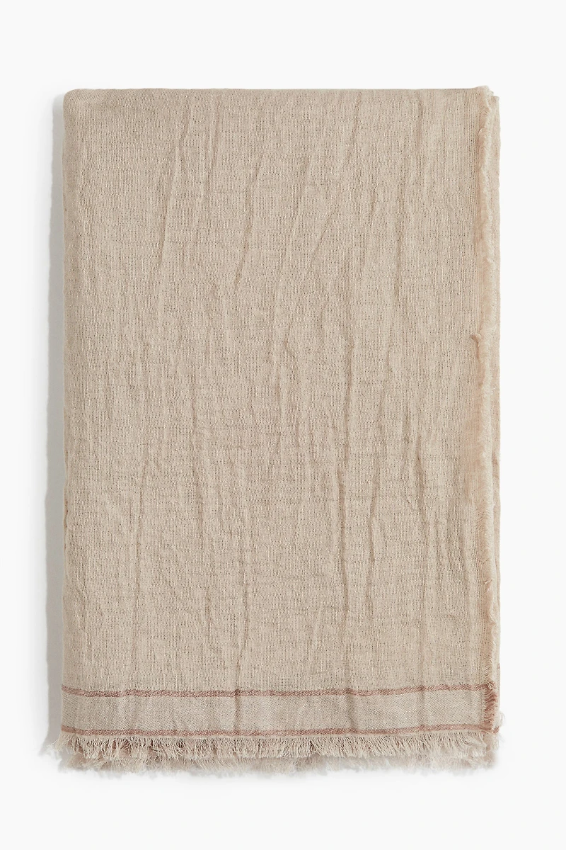 Linen-Blend Muslin Scarf
