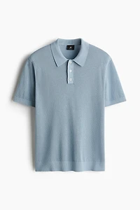 Regular-Fit Hole-Knit Polo Shirt