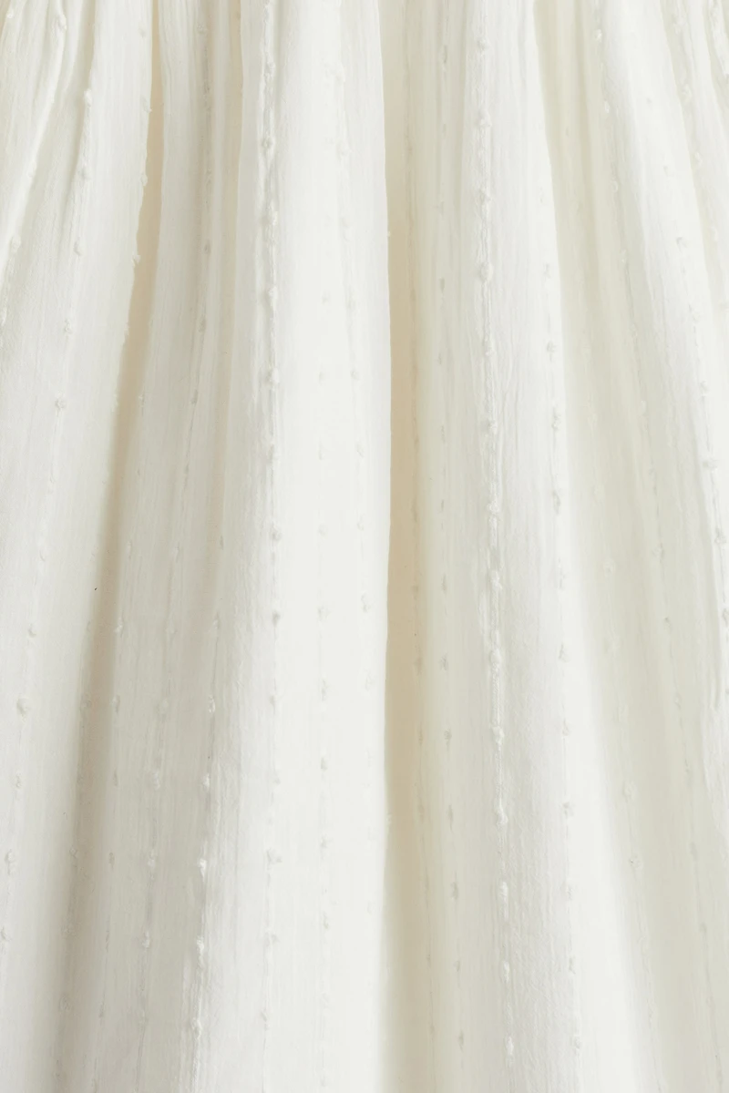 Balloon-sleeved Cotton Dress