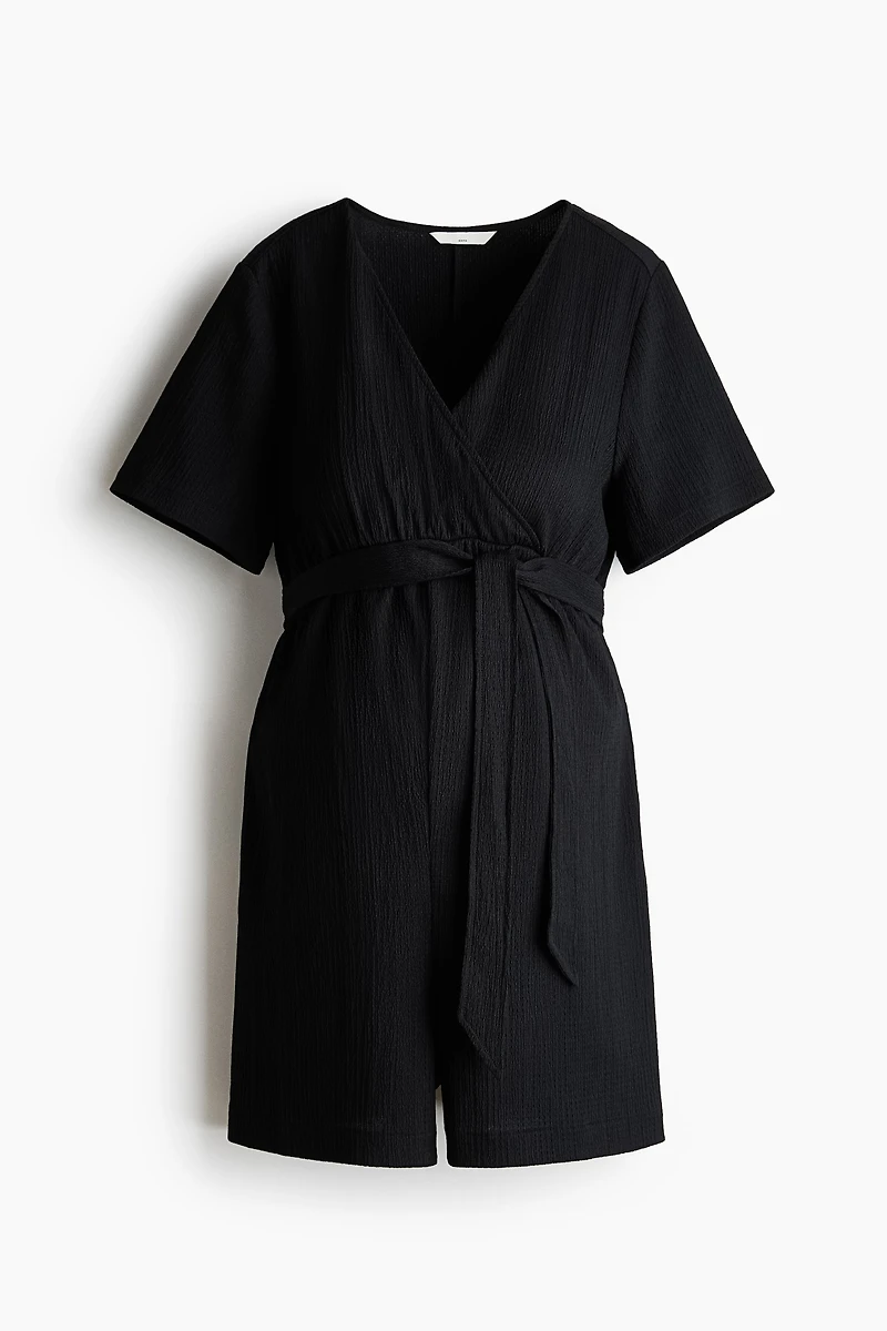 MAMA Crinkled Jersey Romper