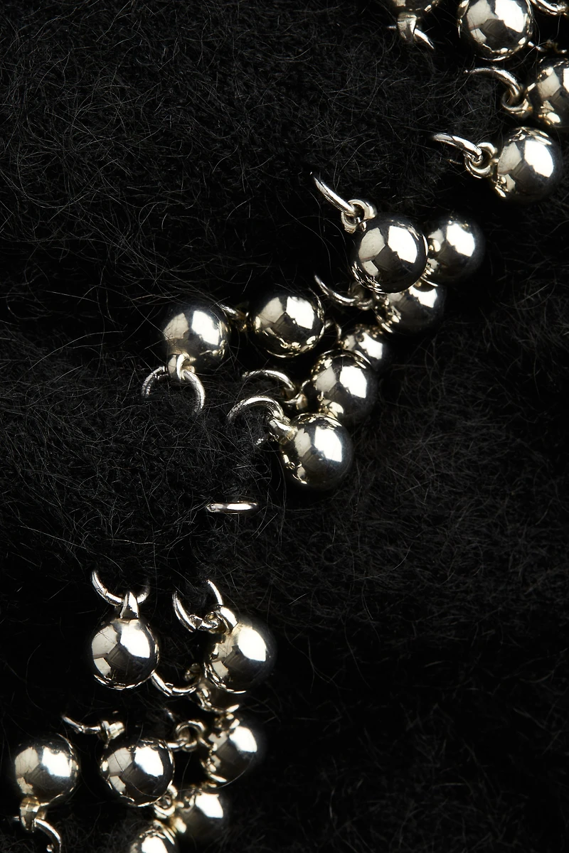 Bead-Trimmed Mohair-Blend Dress