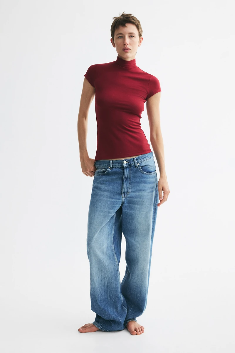 Mock Turtleneck Viscose Top