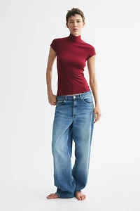 Mock Turtleneck Viscose Top