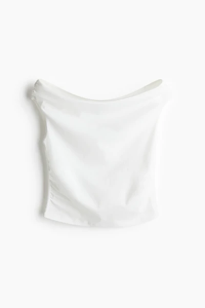 Haut à épaules nues effet drapé