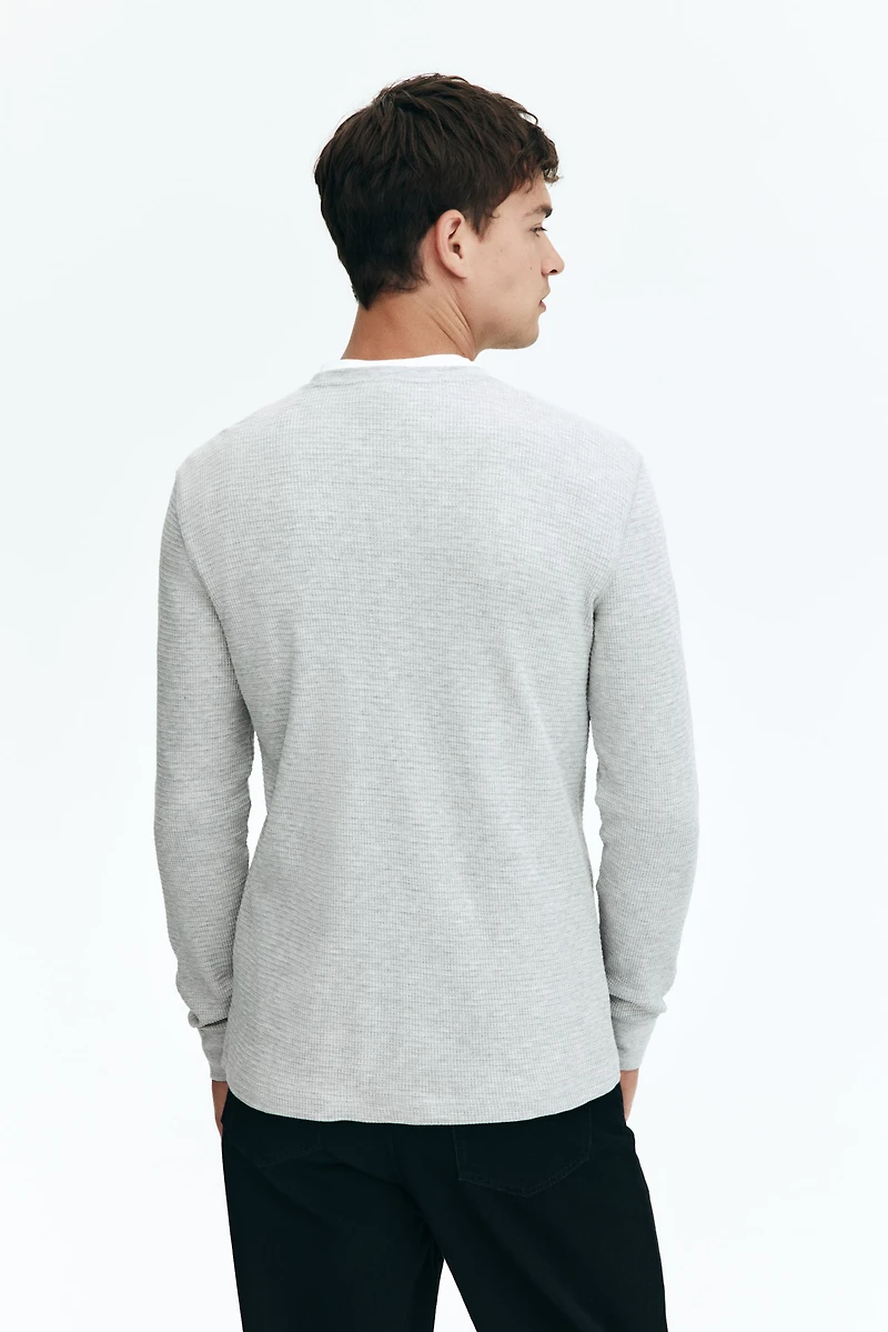 Slim Fit Waffled Jersey Shirt