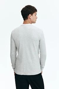 Slim Fit Waffled Jersey Shirt