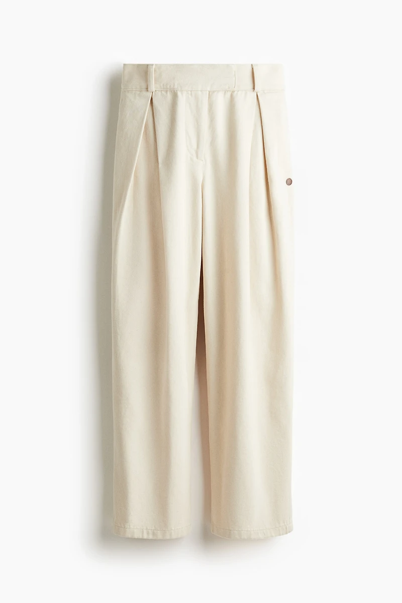 Pleat-Front Twill Pants
