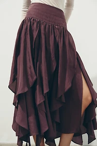 Jupe midi asymétrique