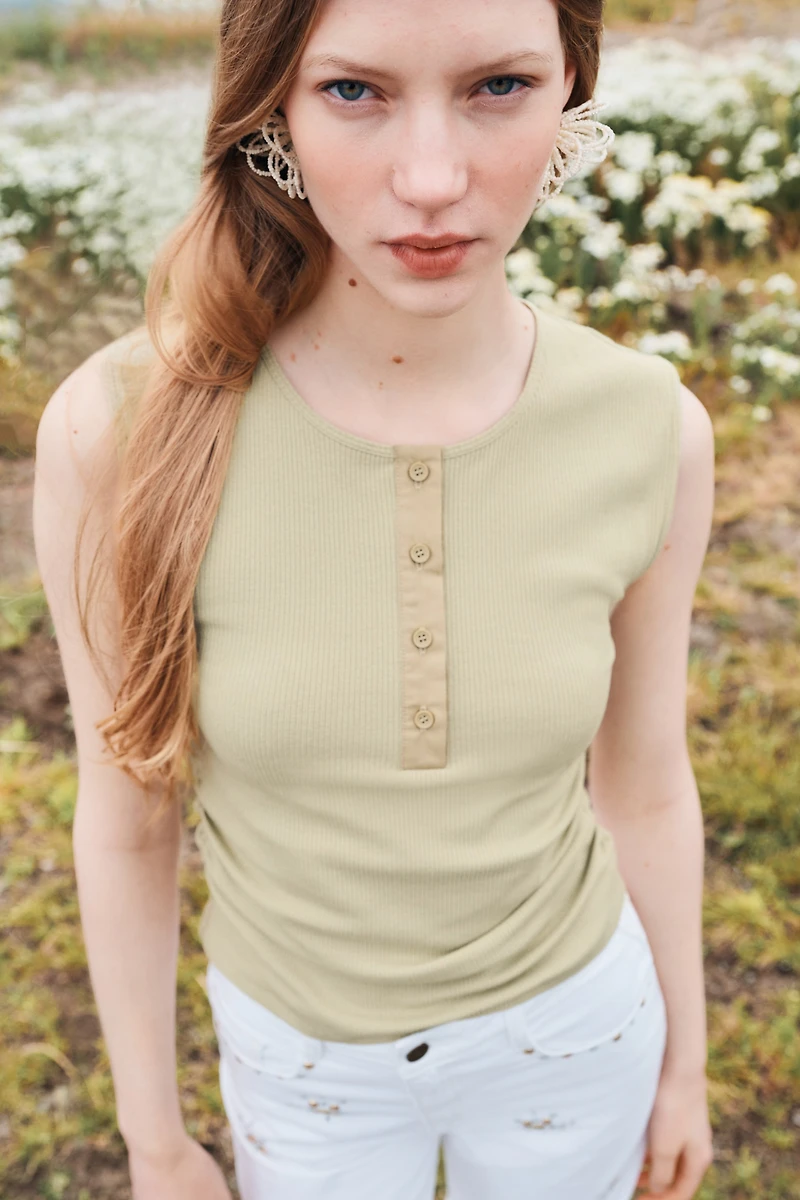 Draped Sleeveless Top