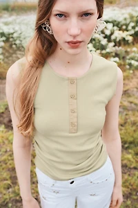 Draped Sleeveless Top