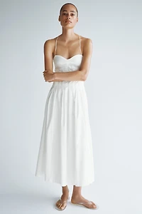 Cotton Dress with Flared Skirt